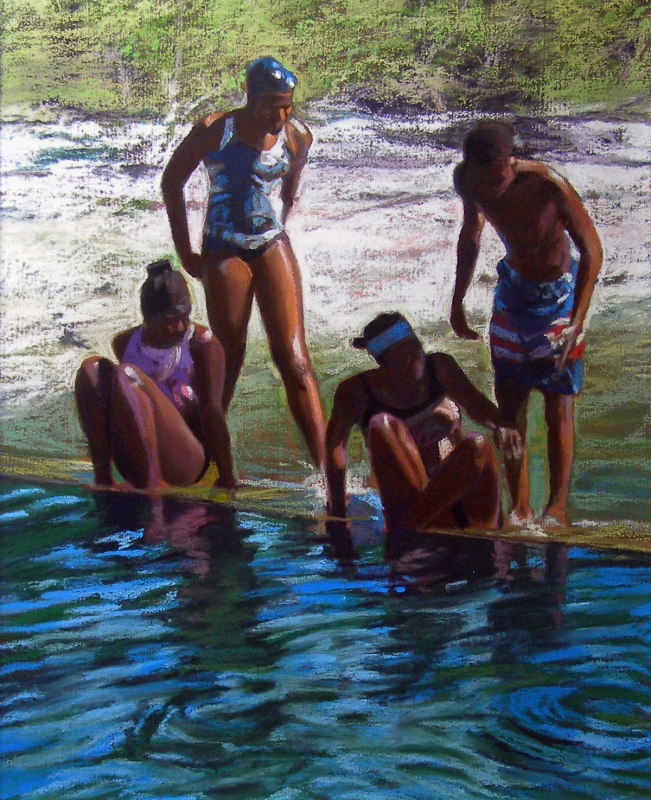 Having Fun at the Blue Hole by artist Nancy Lilly